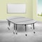 Flash Furniture Oval 47.5 W, 76 L, 25 H, Chrome, Laminate, Particleboard, Steel, Grey XU-GRP-A3048CON-48-GY-T-P-CAS-GG - alternate 1